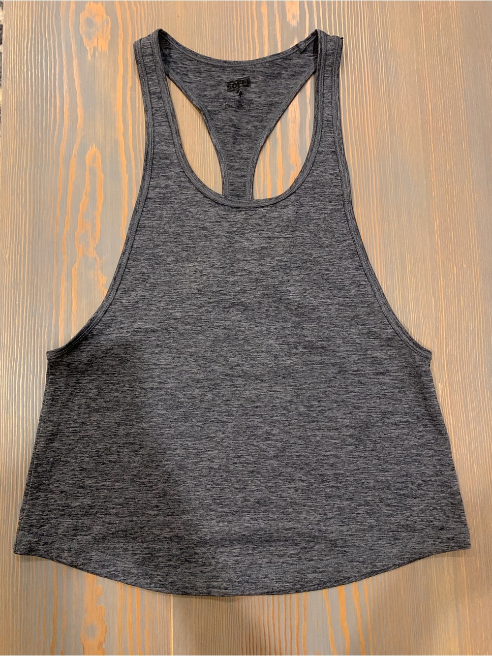 Soffe Dark Gray Racerback Tank Top